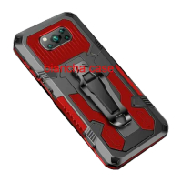 Case untuk Xiaomi Redmi Poco X3 Xiaomi Redmi Poco X3 Pro Case Robot Belt Clip Standing Cover Armor C