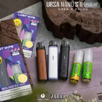 Ursa Nano S II 2 Pod Pods Kit Bundle Bundling Liquid Zuluu 15ml Lost Vape Black Liquid Random