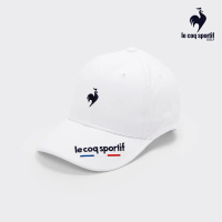 【LE COQ SPORTIF GOLF】男款公雞LOGO刺繡品牌經典款帽子-白色