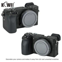 KIWIFOTOS Anti-Slide Lens Hood Protective Skin Film Kit For Sony a6600 3M Sticker Camera Portable Bag Accessories Matrix Black