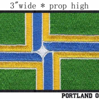 Portland, Oregon USA Flag embroidery patch 3" wide shipping / L-shaped/Easy to sticke/agriculture patch