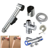 ABS long Sprayer Handheld Toilet Bidet with water hose Holder Shattaf Spray Bathroom for ass Anal wc wash Nozzle Shower head kit