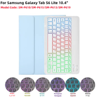 For Samsung Tab S6 Lite 10.4" Case RGB Keyboard Mouse Rainbow Backlight Korean Spanish Arabic Portuguese Magic Keyboard Funda