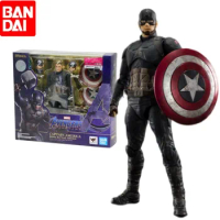 Orignal Bandai 15cm Marvel Avengers Endgame Captain America Shf Collect Doll Steve Rogers Action Figure Model Adult Toys