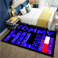 T-Tommy hilfiger logo printed carpet, living room bedroom decoration carpet, kitchen bathroom non slip floor mat, door mat, gift