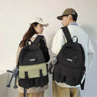 Balo GENBAG vải dù trượt nước, balo nam nữ đi học nắp gập nhiều ngăn đựng laptop 15.6 inch BL20 【Chí