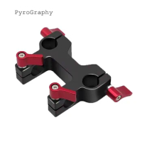 PyroGraphy Four-hole 15mm Rod Clamp for DSLR Camera Cage 15mm Rod Rail Support System Baseplate Shoulder Rig Kit Shoulder Pad