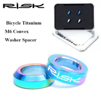 2pairs RISK Mountain BMX Bike Bicycle Titanium M6 Concave Convex Washer Spacer For Disc Brake Caliper Group XT Mounting Bolts