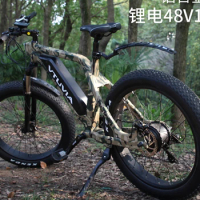 Bicycle, mountain bike, snowmobile, off-road wide tire adult alternative transmission E-BIKE