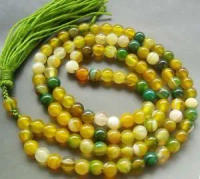 Tibetan Buddhist 108 Jade Beads Prayer Mala Necklace color Fashion