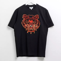 Kenzo Kaos KENZO TIGER EMBROIDERY RED GOLD BLACK TSHIRT 100% ORIGINAL