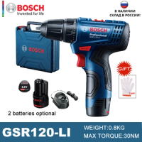 BOSCH Cordless GSR120 Household Handheld Electric Drill Lithium Battery Electric Power Driver Drill Bits Steel Woodwork Tools