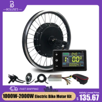 48V1000W-2000W Electric Bicycle Conversion Kit Front Fork 100mm Wheel Hub Motor Brushless Gearless Motor 20-29Iinch700C