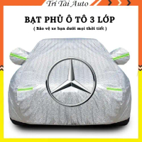 Bạt phủ ô tô 3 lớp trùm kín bảo vệ xe Mercedes C200, C300 chống nắng, chống xước hiệu quả