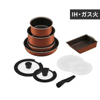 日本代購 IRIS OHYAMA 鑽石塗層 不沾鍋具 10件組 PDCI-T10S 平底鍋 湯鍋 玉子燒鍋 電磁爐可用