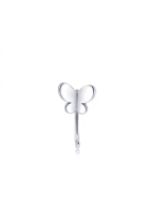 Chow Sang Sang 950 Platinum Butterfly Hook Single Huggie C Hoop Earring for Women 90043E (Sold Singl
