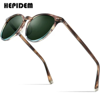 HEPIDEM Polarized Sunglasses Classical Brand Designer Gregory Peck Vintage Men Women Round Sun Glasses 100% UV400 5288 9122