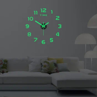 2023 New 3D Roman Numeral Acrylic Mirror Wall Clock Sticker Fashion DIY Quartz Clocks Timepiece Home Decor Living Room Stickers