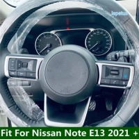 Steering Wheel Button Decoration Frame Cover Trim Fit For Nissan Note E13 2021 2022 Matte / Carbon Fiber Look Accessories