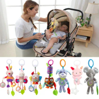 Hot Sale Newborn Baby Plush Stroller Toys Baby Rattles Mobiles Cartoon Animal Hanging Bell Educational Baby Toys 0-12 Months