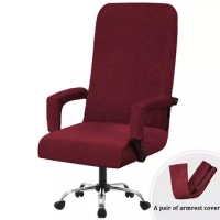 3PC/Set Elastic Office Computer Chair Cover Modern Anti-dirty Boss Rotating Chair Seat Case Removable With Armrest Covers