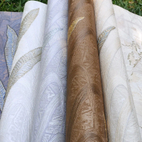 Wallpaper Dinding Bunga Embose Glifler Kertas Vinyl