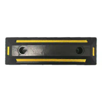 Car Stoppers for Garage Heavy Duty Rubber Parking Curb Guide with Yellow Reflective Tape Driveway Car Garage Wheel Stopper