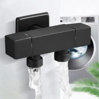 Triangle Valve G1/2 Three-way Valve One Into Two Out Dual Angle Valve Washing Machine Toilet Water Stop Valve Multi-function Tap