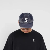 Topi SUPREME PIGMENT COATED S LOGO NAVY CAP 100% ORIGINAL