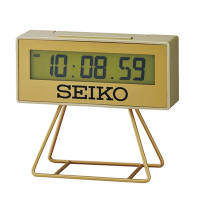 SEIKO 日本精工 倒數計時 電子鐘 鬧鐘(QHL062G)-金/9.3X10.4cm