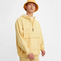 【LEVIS】Fresh夏日水果吧系列 男款半開襟牛仔連帽外套/機能大口袋/純天然植物染工藝/檸檬黃 熱賣單品
