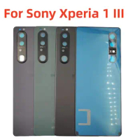 For Sony Xperia 1 III Battery Cover Hard Back Lid Door Rear Housing Case + Camera Lens