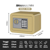 SKY - Brankas Mini Uang dan Emas Full Besi Brankas Mini Elektrik Pin Safety Box Mini Pin dan Manual 