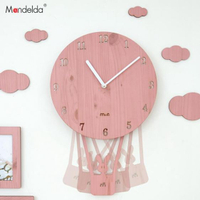 mandelda搖擺創意卡通掛鐘客廳現代個性鐘錶兒童臥室靜音家用時鐘