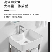 不銹鋼洗臉盆櫃組合落地支架簡易小型浴室衛生間洗潄臺洗手池一體