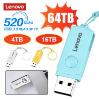 Lenovo 64TB Metal USB 3.1 Pen Drive USB Flash Drives 16TB 8TB High Speed Pendrive Portable SSD 4TB USB Memories For PS4 PS5