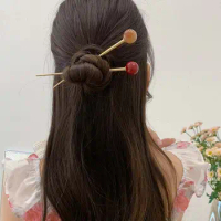 Metal Hair Sticks Glass Beads Women Hairpin Ancient Style Hairpin Chinese Style Headwear Hanfu Hair Sticks Ancient Headwear