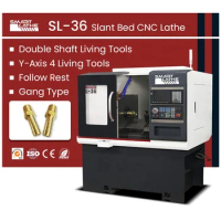 SL-36 Slant bed turning center cnc pipe threading machine with unit milling head 3 Axis type metal turning slant bed cnc lathe