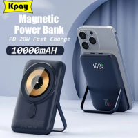 10000mAh Macsafe With Stand Power Bank Portable Magnetic Wireless 15W Powerbank Charger For iphone Xiaomi External Spare Battery