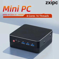 Mini PC Computer Gaming AMD Ryzen7 5800U R5 5500U Pocket Dual HD-MI LAN WIFI6 4800H 5800H NUC Office DDR4 NVMe Four Display