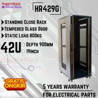 Hagane Rack Close Rak Server 42U Depth 900mm (Tempered Glass Door) - HR429G