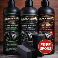 Blackshine Complete Kit Tire Shine Doff Glossy Premium 500ml Paket Bundle Penghitam & Pengkilap Ban 