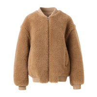 Women's Teddy Bear Coat Real Wool Bomber Jacket Lady's Alpaca Teddy Coat Long Jacket Fashion Outwear Female Sheep Fur S5041