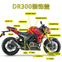 適DR300燃油箱裝飾蓋保護殼導流罩裝飾網HJ300左右裝飾蓋原廠防偽
