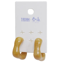 【TANAH】復古時尚 方形 白色款/橘色款/綠色款 耳環(DE073)