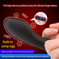 Flirting Finger Vibrating Sleeve G-Spot Vibrator Clitoris Stimulator Nipples Massage Masturbator Adult Sex Toys For Women