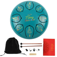 Steel Tongue Drum,6-Inches 8-Notes Ethereal Drum,Percussion Instrument Handpan Drum With Bag,Drumsticks