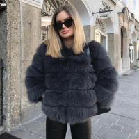 Winter Short Faux Fur Coat Faux Fox Fur Coat Fake Fox Fur Jacket Thick Warm Coat 2020 New Overcoat for Women