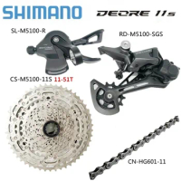 SHIMANO DEORE M5100 11Speed Groupset Shifter Rear Derailleur Cassette 42/51T Chain HG-601 parts for MTB bike 11S groupset