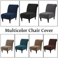 Modern Accent Chair Covers Velvet Armless Chair Cover Stretch Seat Sofa Slipcover Room Home Couch Furniture Protector Cover